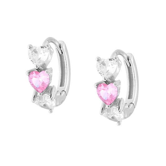 Orecchini a Cerchio Trilogy Hearts