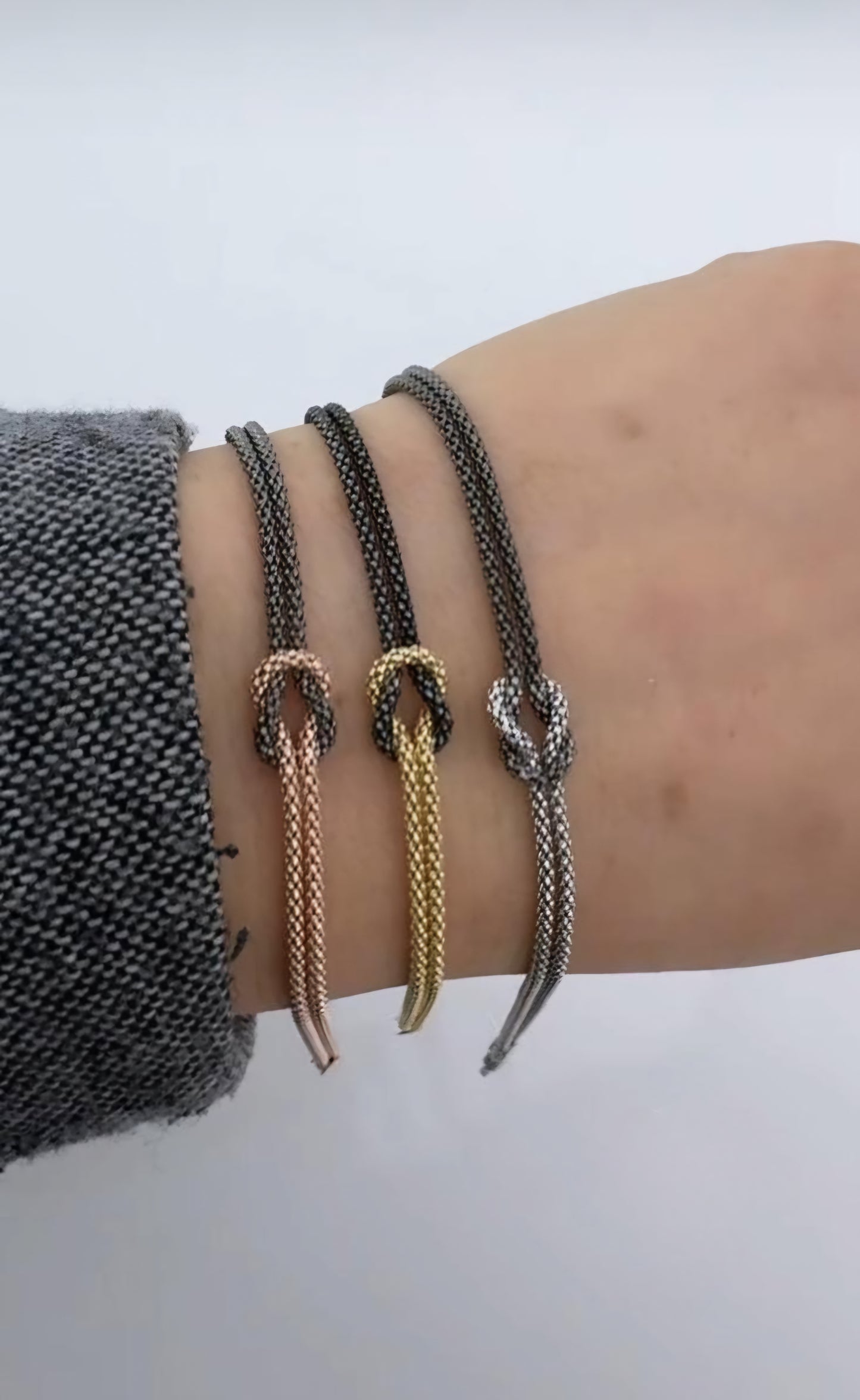 Bracciale Nodo - Bicolore Nero