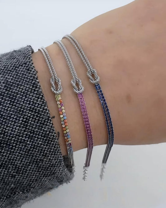 Bracciale Nodo - Bicolore Tennis