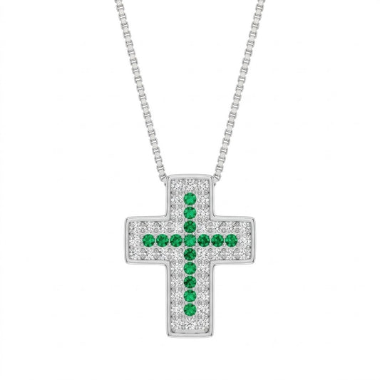 Collana croce pavè