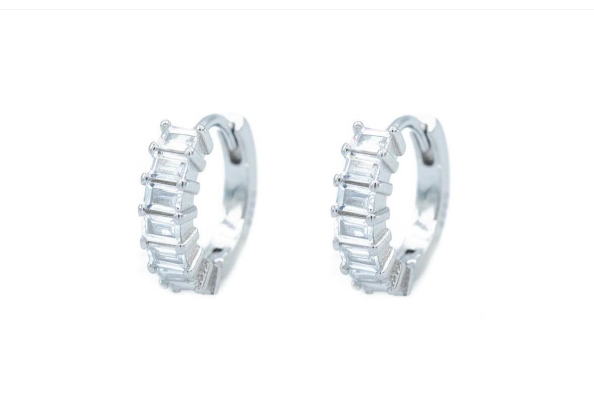 Orecchini Cerchio Baguette