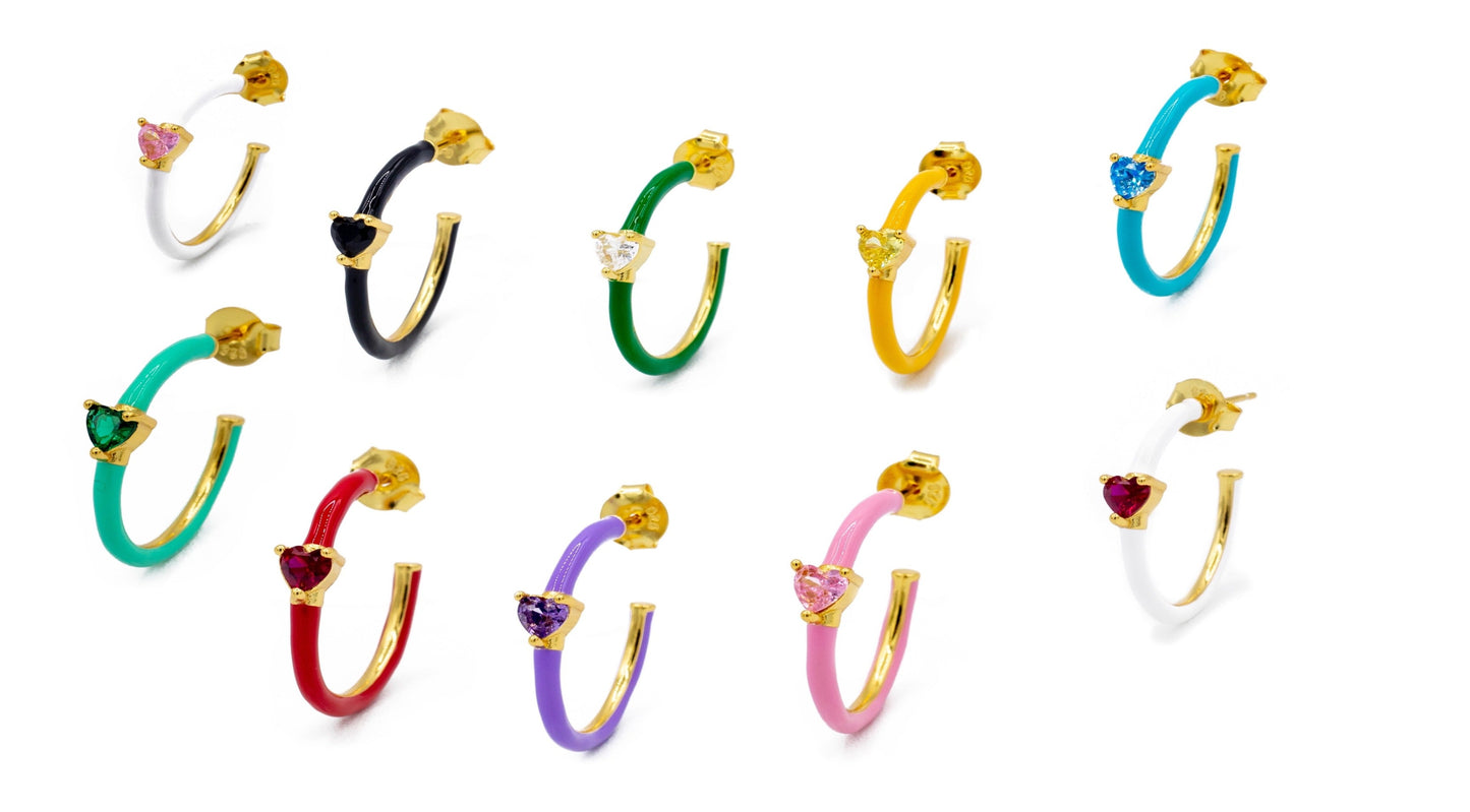 Orecchini Smaltati con Cuore