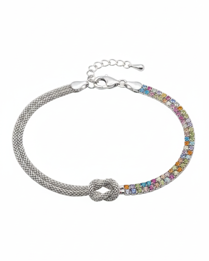 Bracciale Nodo - Bicolore Tennis