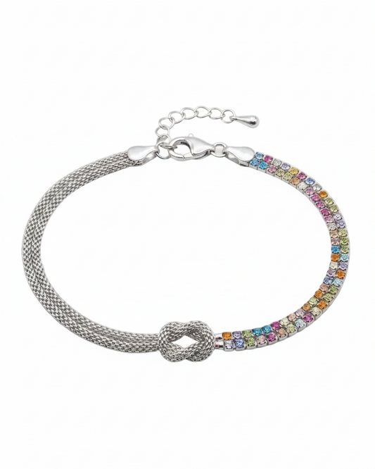 Bracciale Nodo - Bicolore Tennis