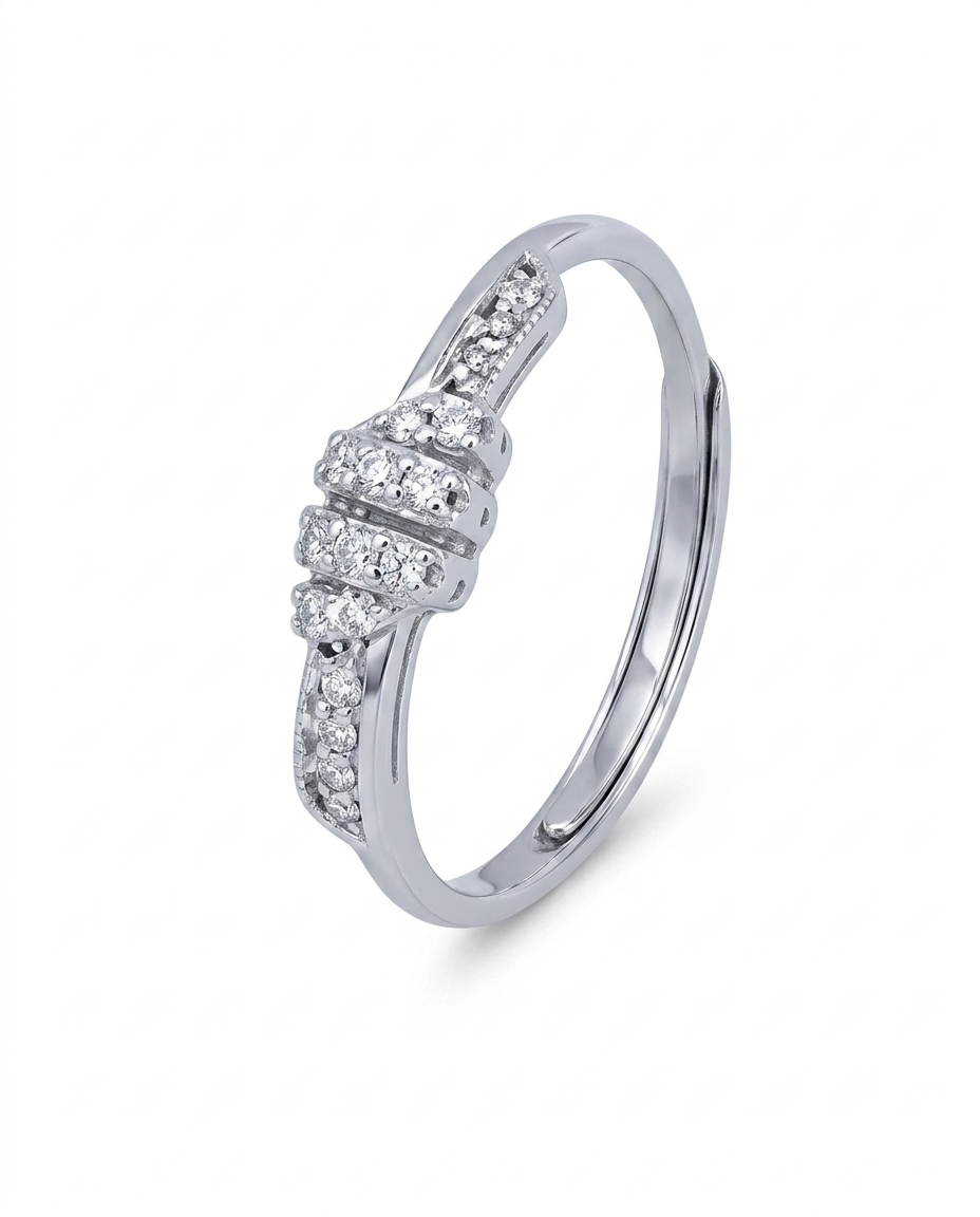 Anello Nodo Zirconato