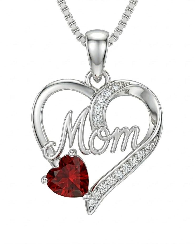 Ciondolo Mom con cuore rosso