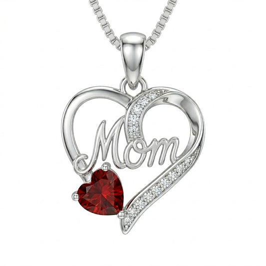 Ciondolo Mom con cuore rosso
