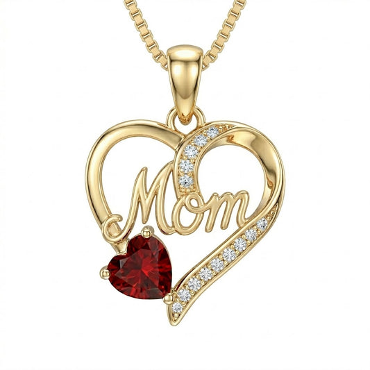 Ciondolo Mom con cuore rosso