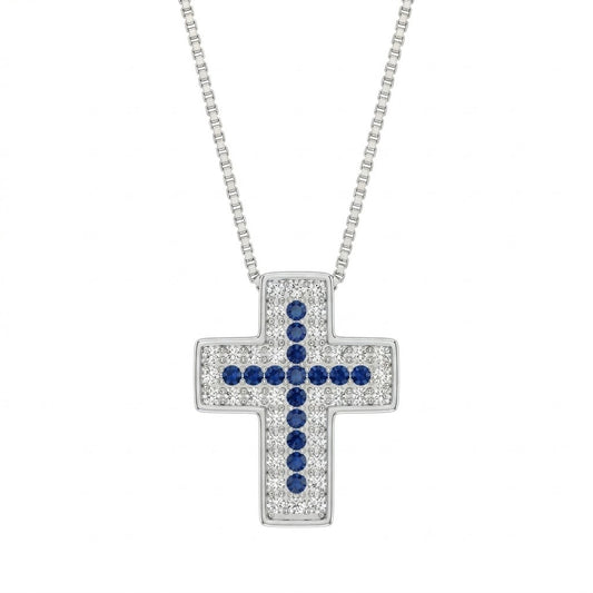 Collana croce pavè