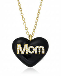 Collana cuore Mom smaltato