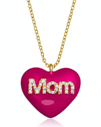 Collana cuore Mom smaltato