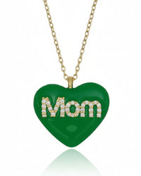 Collana cuore Mom smaltato