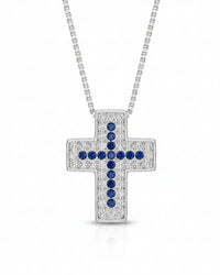Collana croce pavè
