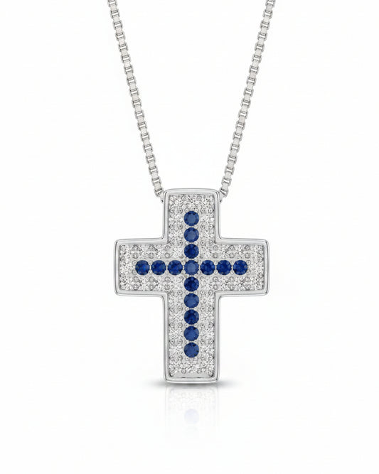 Collana croce pavè