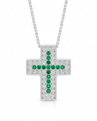 Collana croce pavè