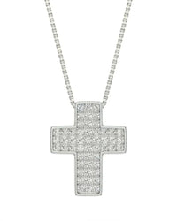 Collana croce pavè
