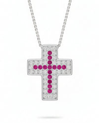 Collana croce pavè