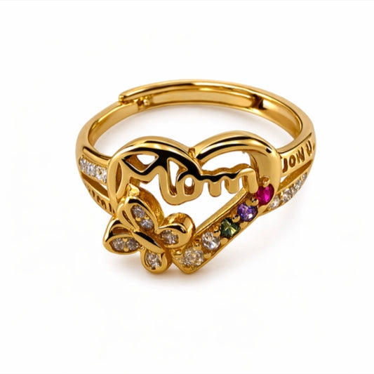 Anello cuore Mom
