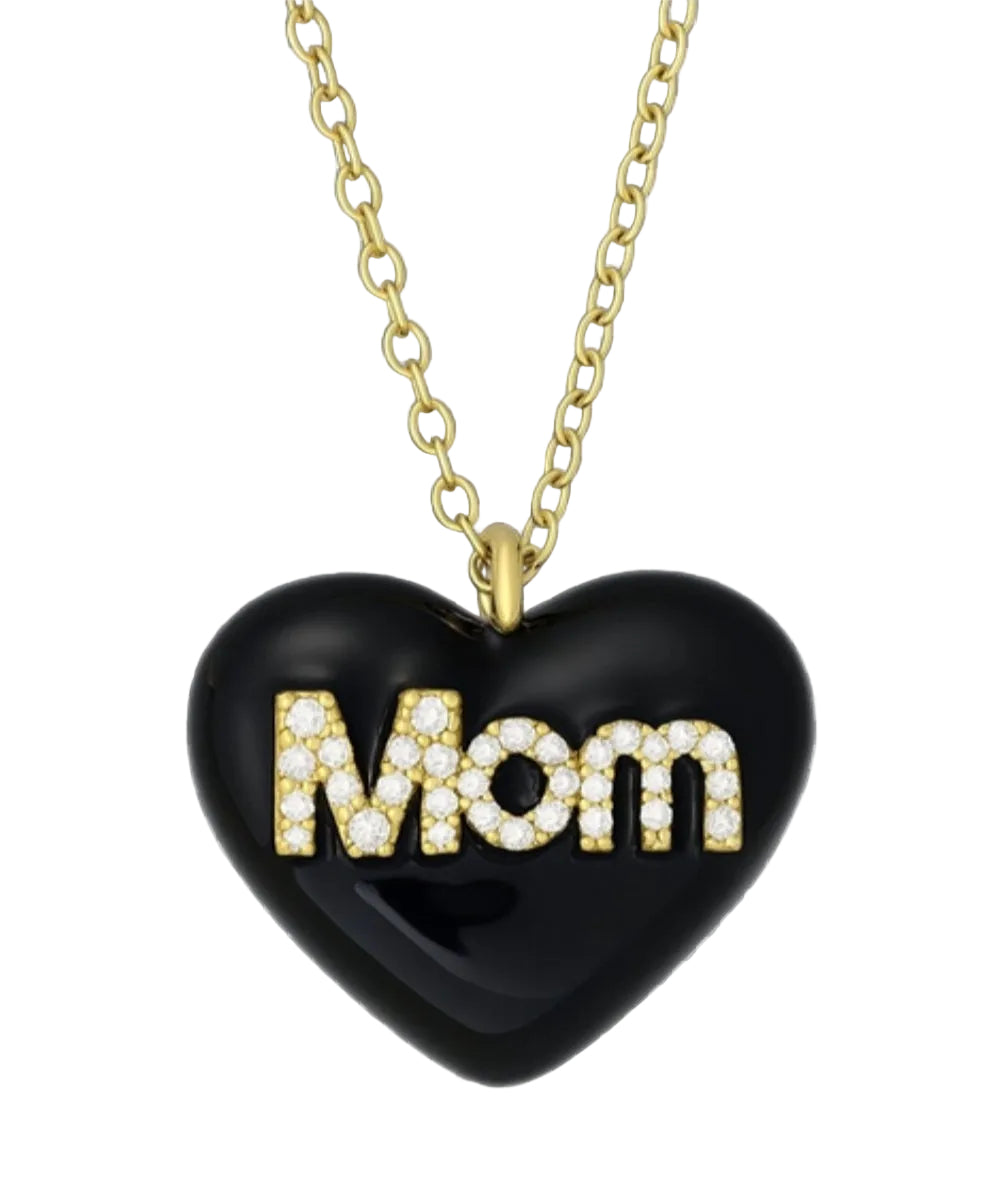 Collana cuore Mom smaltato