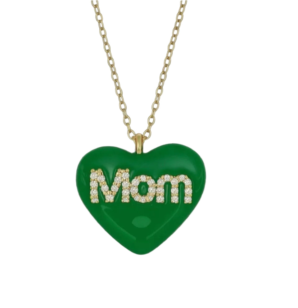 Collana cuore Mom smaltato