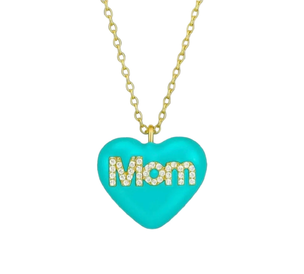 Collana cuore Mom smaltato