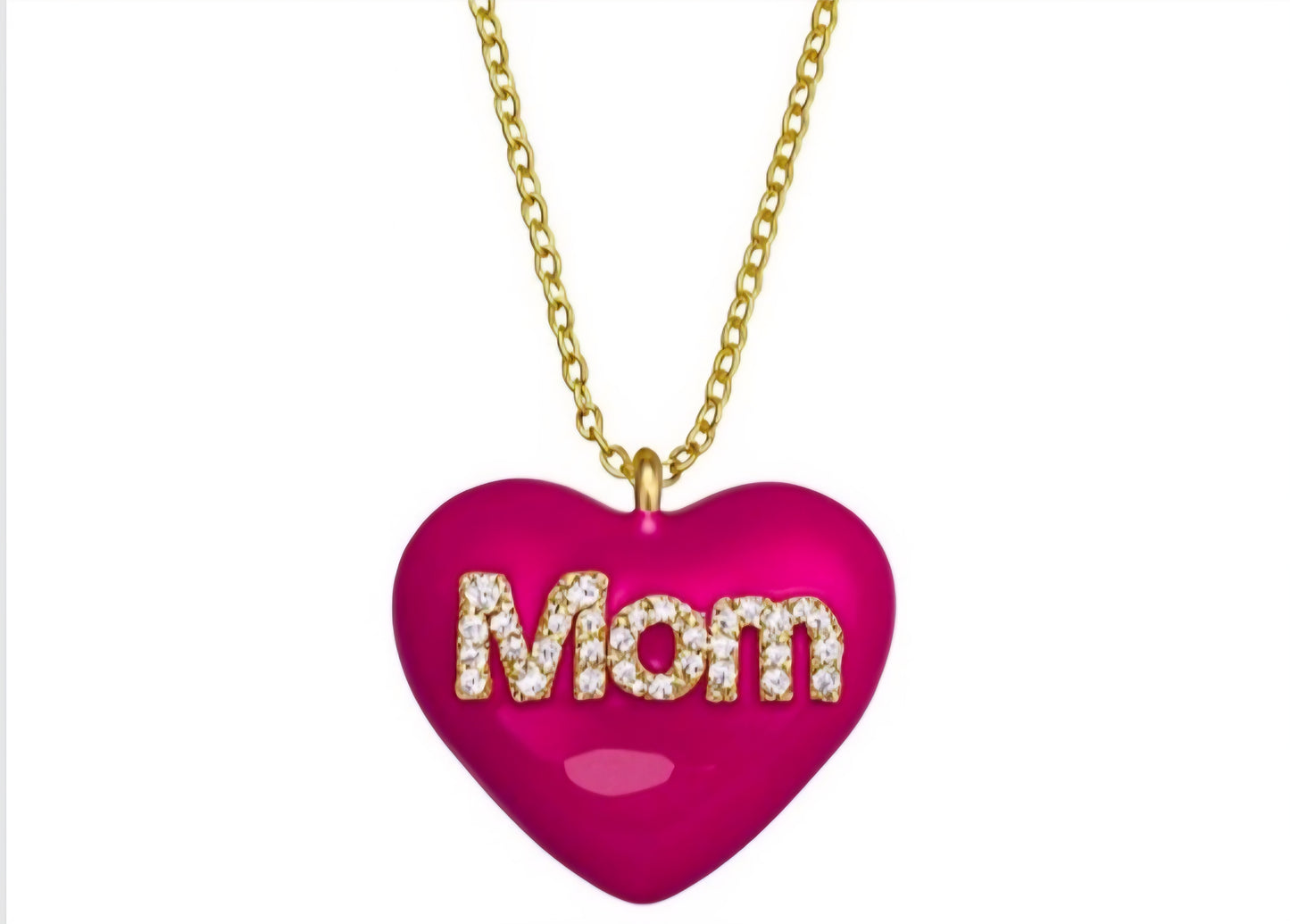 Collana cuore Mom smaltato
